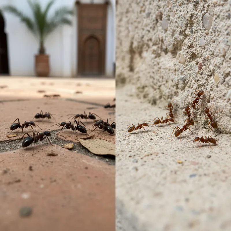 Différences entre fourmis noires et rouges du Maroc
