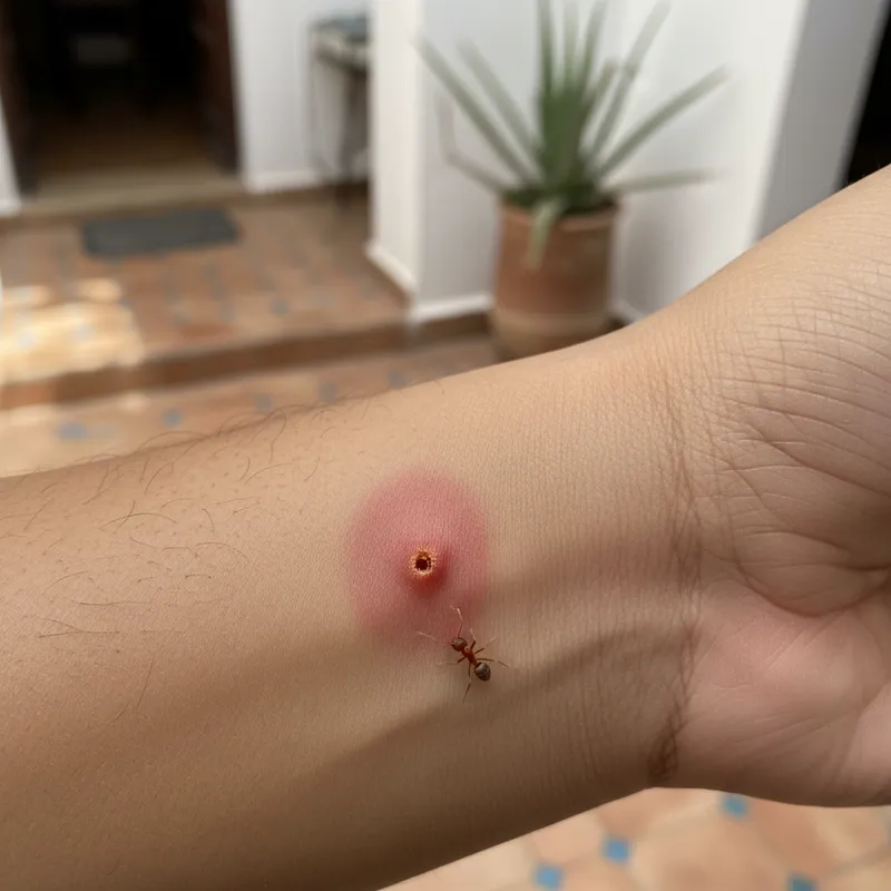 Réaction cutanée piqûre fourmi rouge